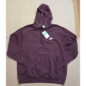 Men's Nike Burgundy Hoodie Sweatshirt XL with White Logo